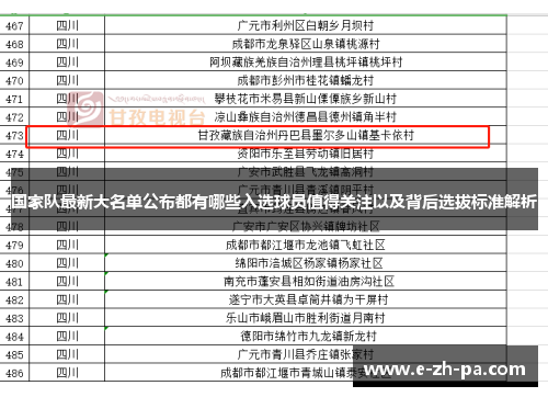 国家队最新大名单公布都有哪些入选球员值得关注以及背后选拔标准解析